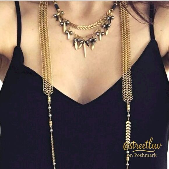 Stella & Dot Laurel Lariat — Beaded Gold - Picture 11 of 12